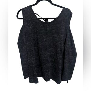 Lane Bryant Black Cold Shoulder Top Sz 22/24